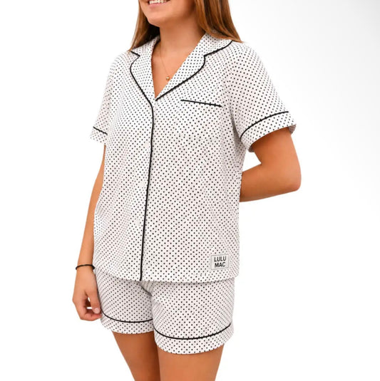 Lulu Mac White Polka Dot PJ’s
