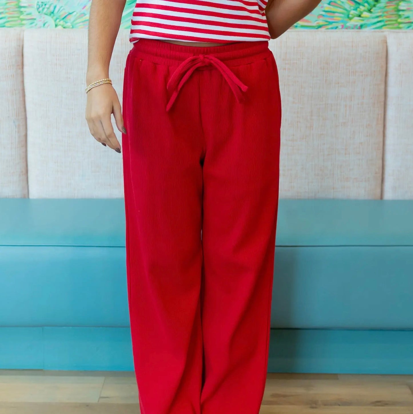 Lulu Mac Waffle Red Lounge Pants