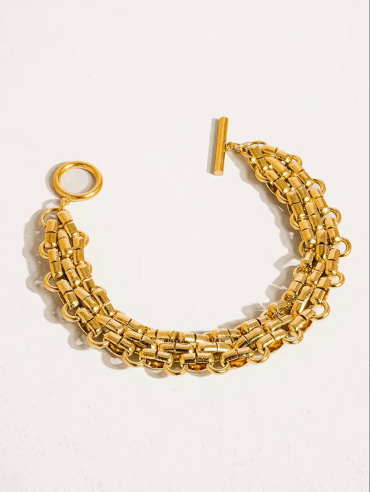 Lyla Non-Tarnish 18k Gold Bold Woven Bracelet