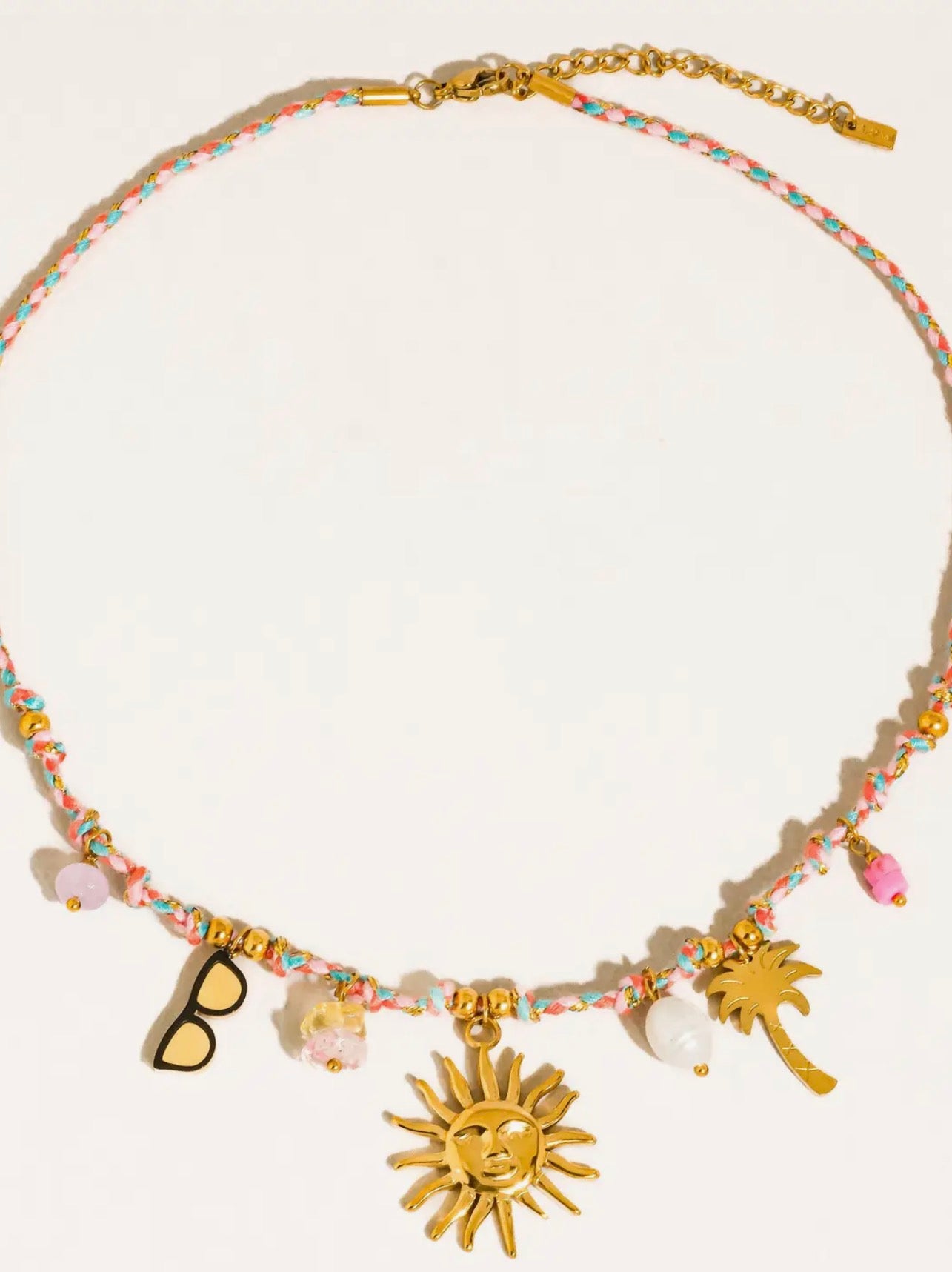 Sorrento 18K Gold Non-Tarnish Charm Beaded Necklace