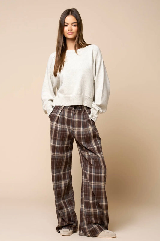 Presley Plaid Wide Leg Pants