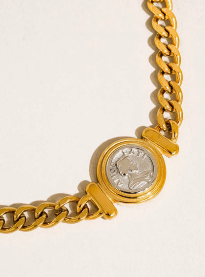 Parisse Radiance 18K Gold Coin Pendant Necklace
