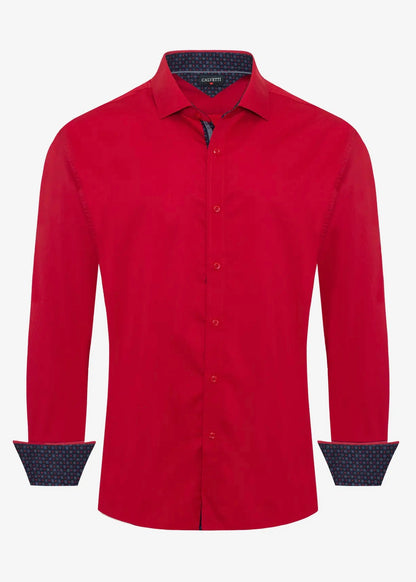 Calvetti Skyline Wrinkle-Free Button-Up Shirt Red