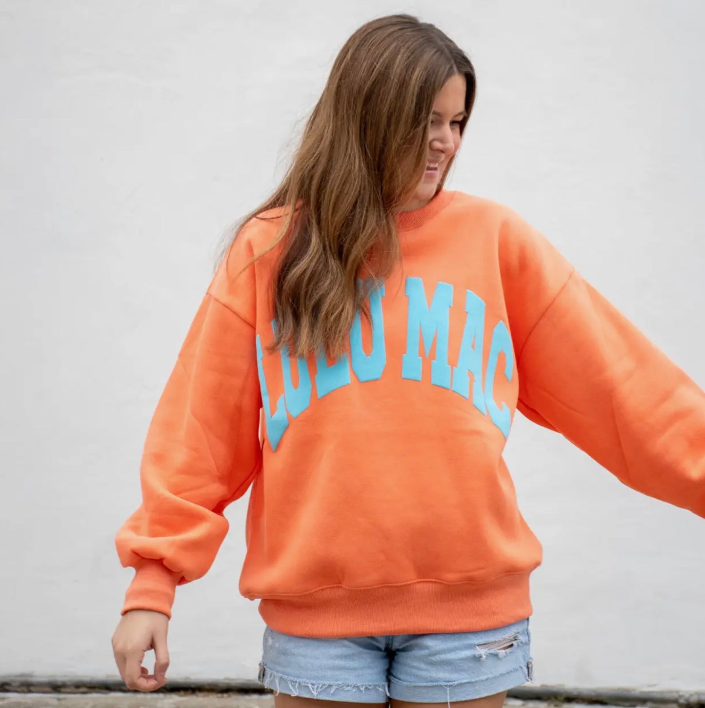 Lulu Mac Orange/Blue Puff Sweater