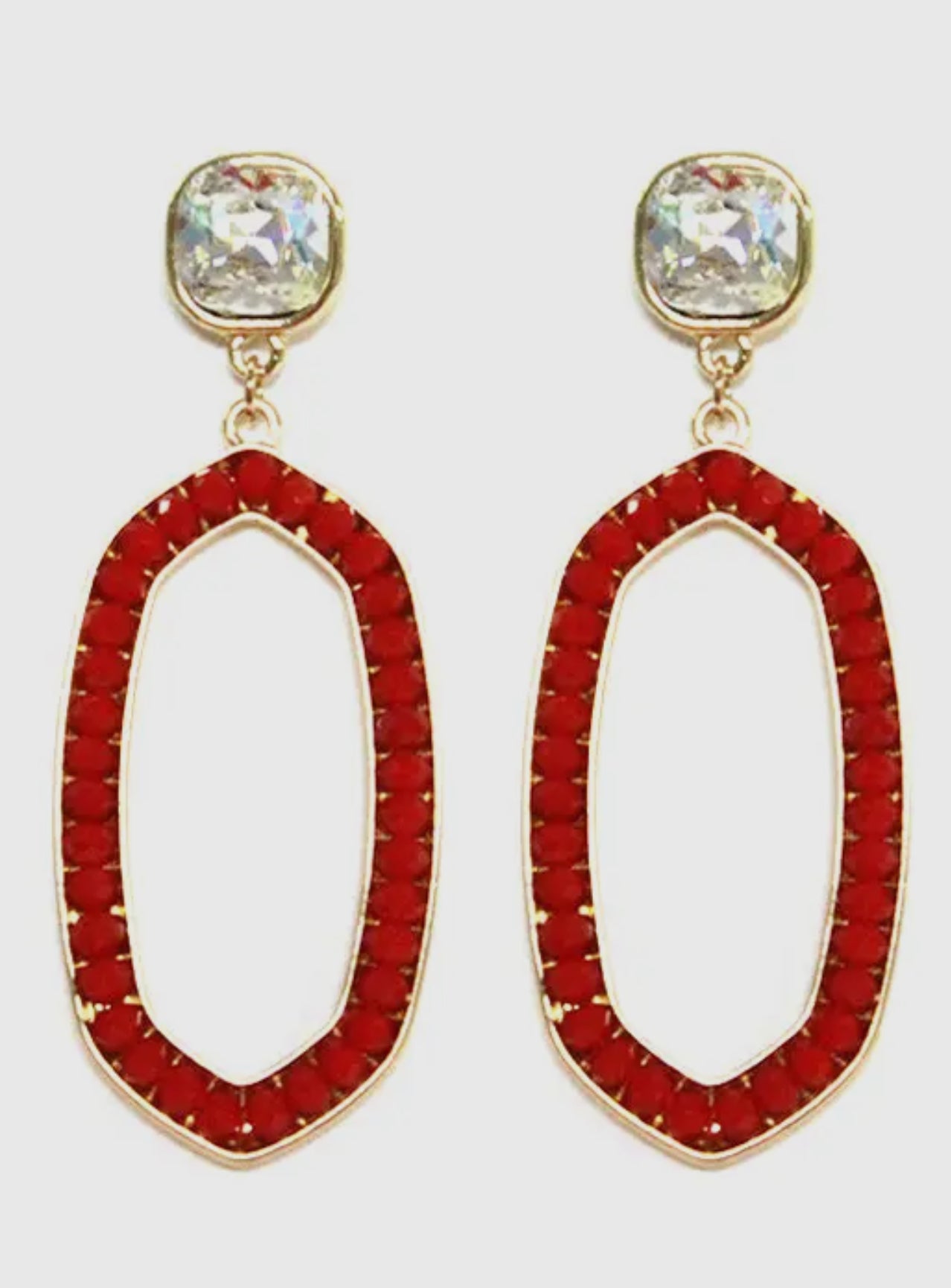 Crimson Glow Dangle Earrings