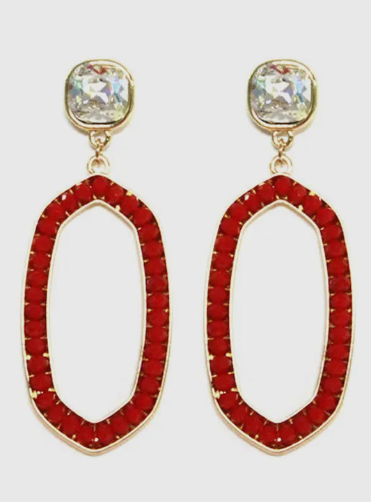 Crimson Glow Dangle Earrings