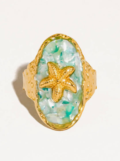 Keshet 18K Gold Non-Tarnish Starfish Ring