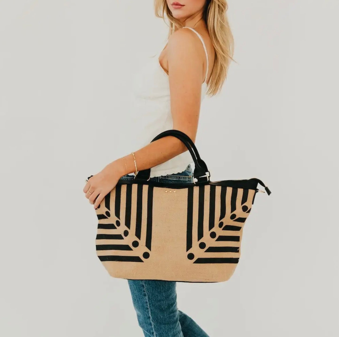 June Jute Tote Bag