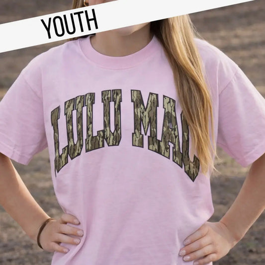 Youth Lulu Mac Blossom Pink Mossy Oak Tee