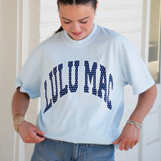 Lulu Mac Chambray Polka Dot Comfort Color Tee