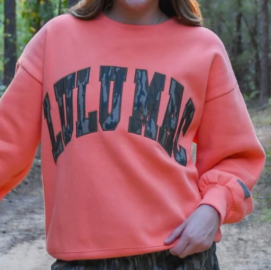 Lulu Mac/Mossy Oak Orange Camo Sweater