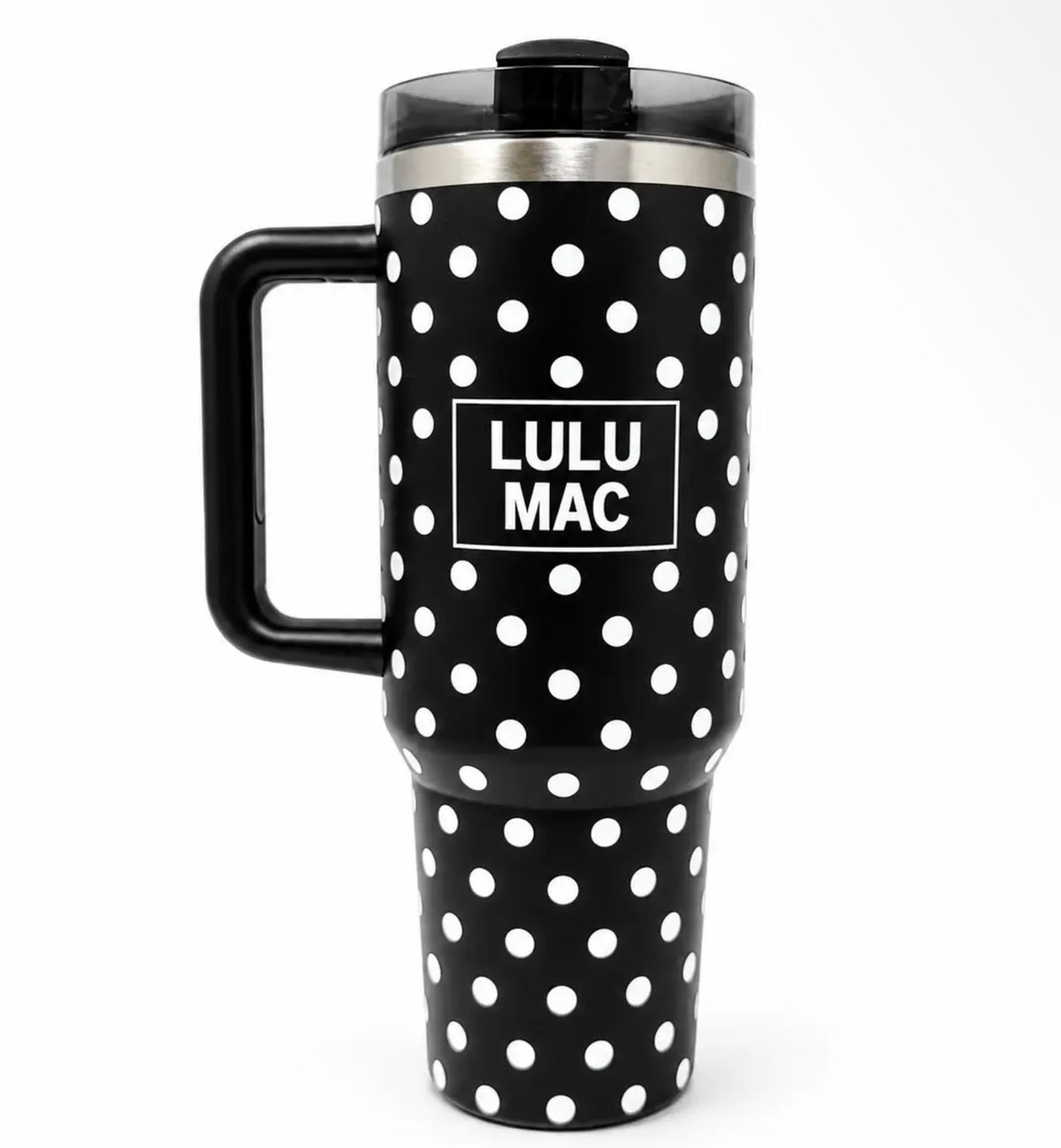 Lulu Mac Black/White polka dot Tumbler 40oz