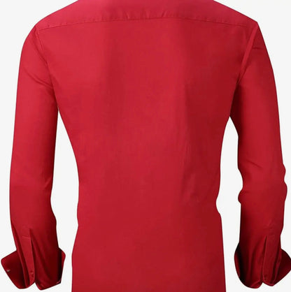 Calvetti Skyline Wrinkle-Free Button-Up Shirt Red