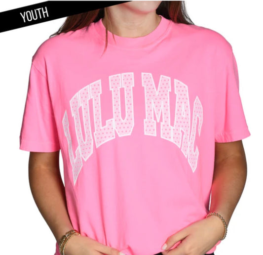 Youth Lulu Mac Neon Pink Comfort Color Tee