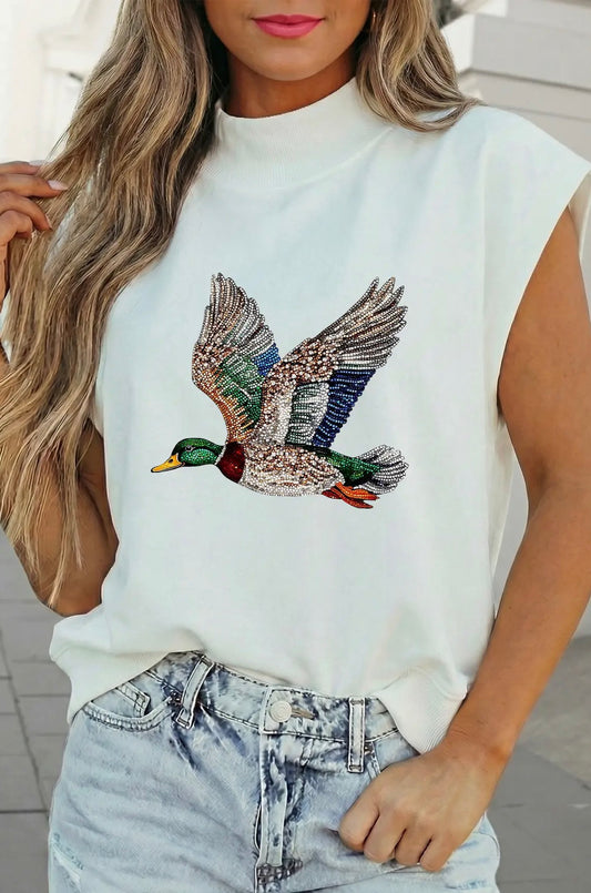 Wild Wings Oversized Mock Neck Tank