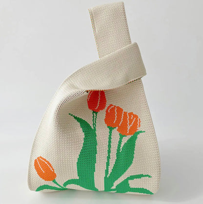 Floral Knitted Handbag