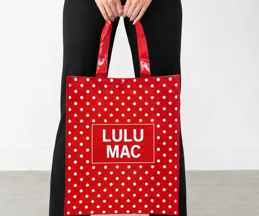 Lulu Mac Reusable Tote Red/White Polka dot