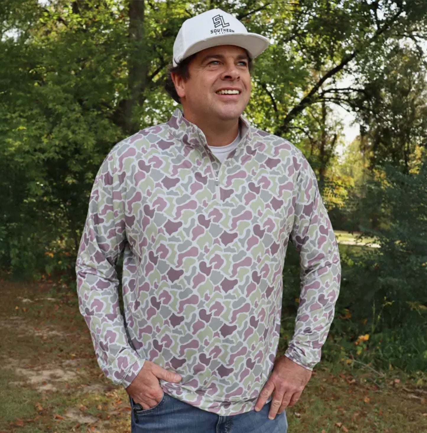 Men’s 1/4 Zip Camo Pullover