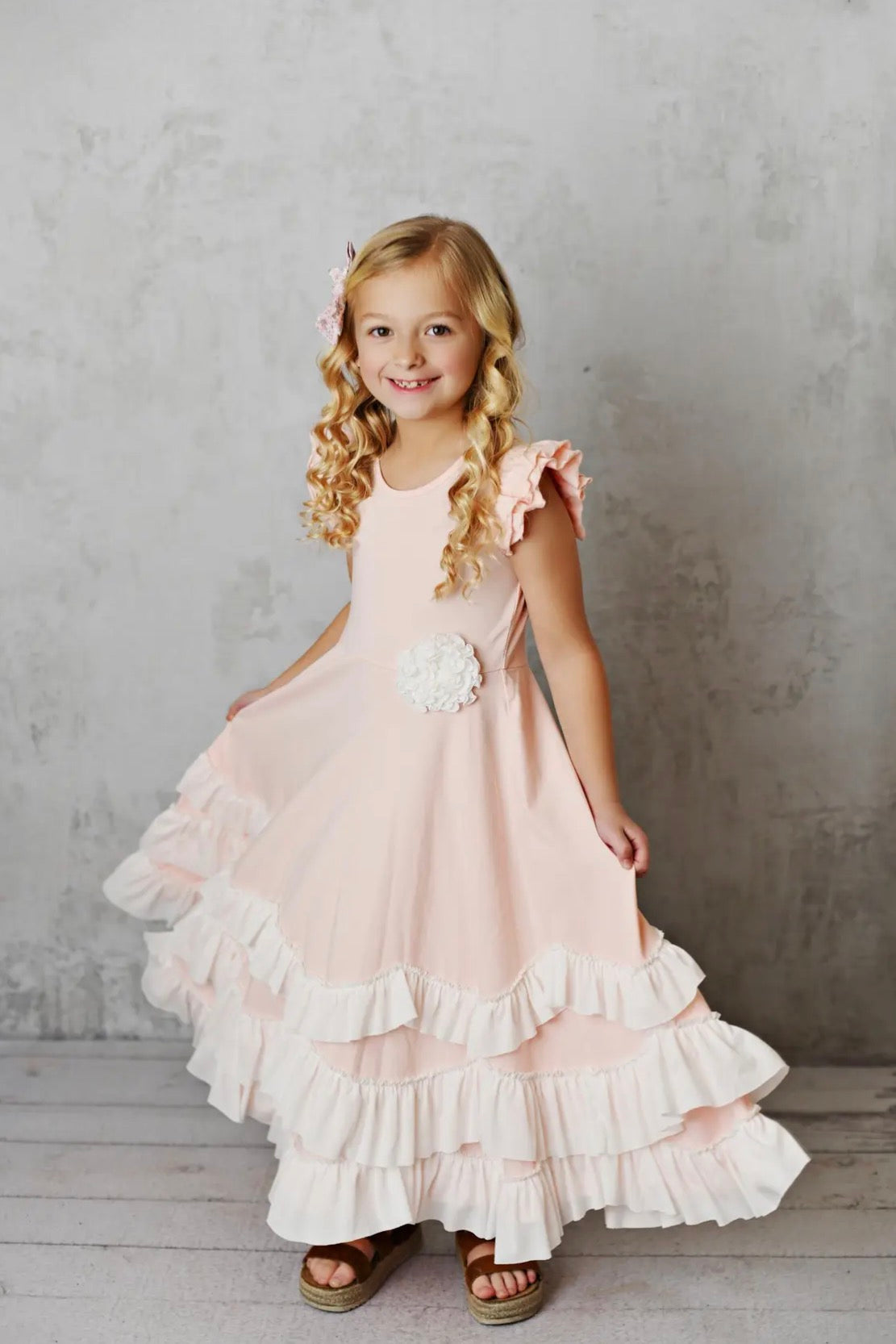 Blush Bloom Ruffle Dress
