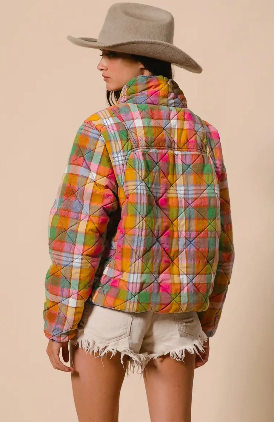 Vintage Quilted Jacket with Pockets