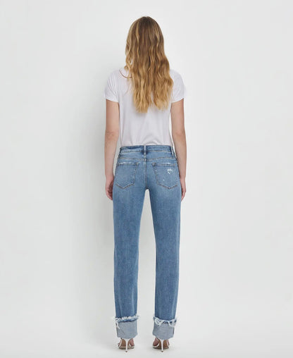 Lovervet by Vervet Cuffed Mid-Rise Jeans