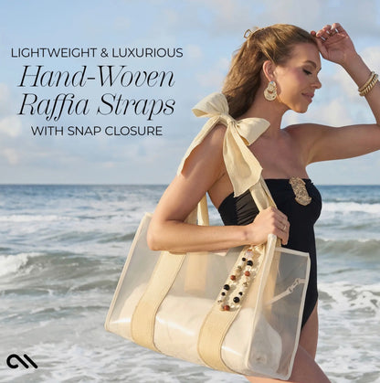 Morgan Case-Mate Ecru Raffia Bow Jelly Tote