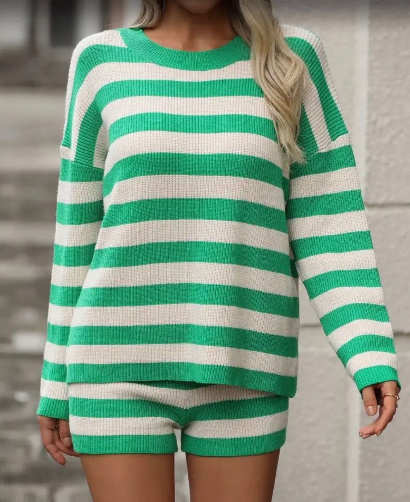 Striped Long Sleeve Two-Piece Set