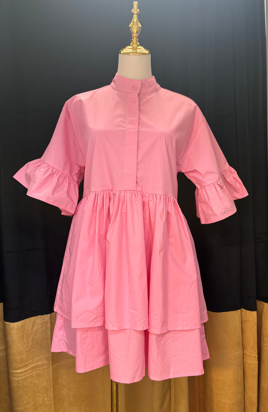 Paint Me Pink Ruffle Dress