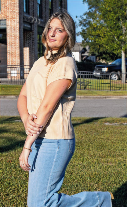 Beige Mock Kneck Sweater image 0