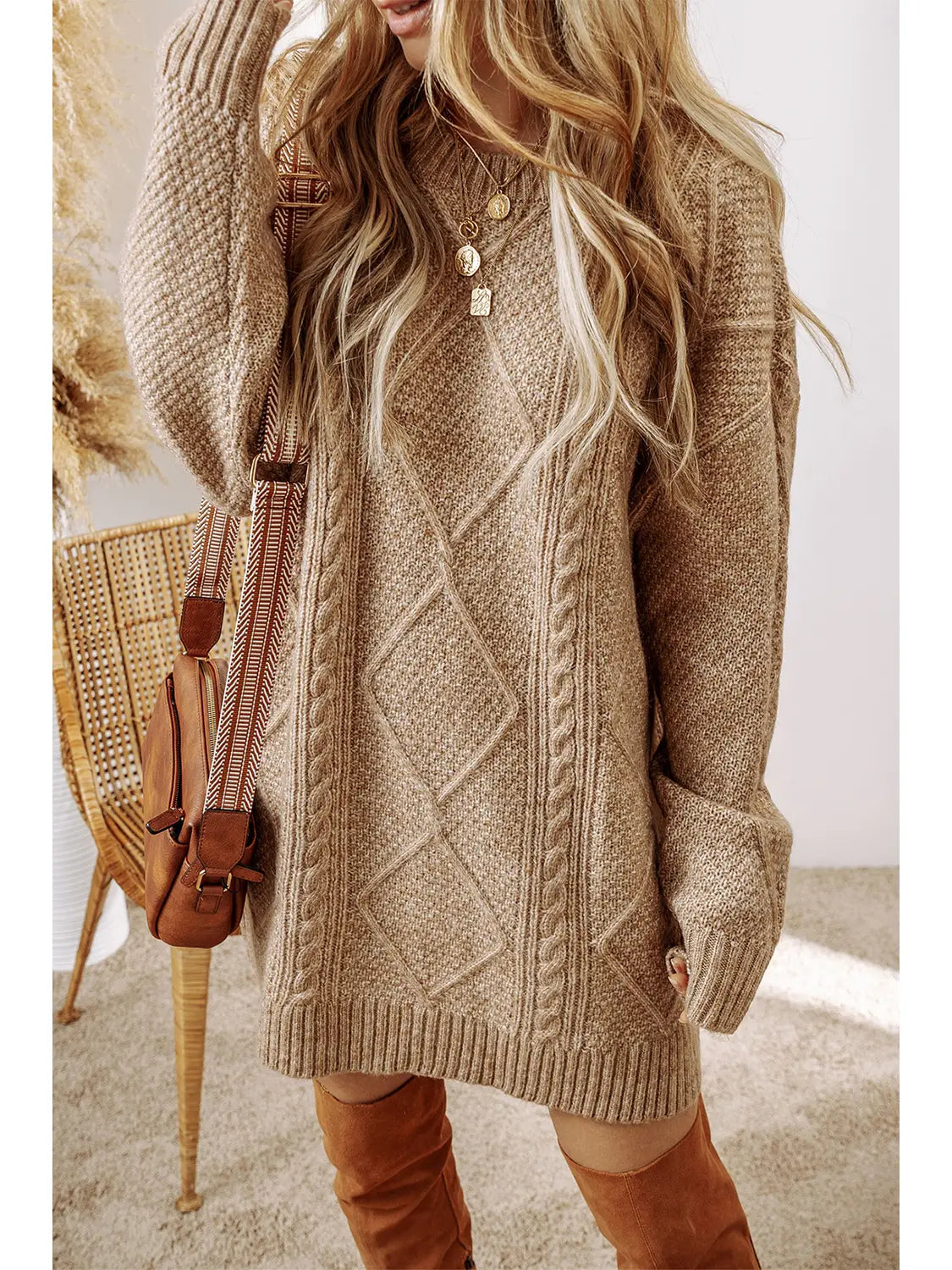 Cable Knit Sweater Dress image 2