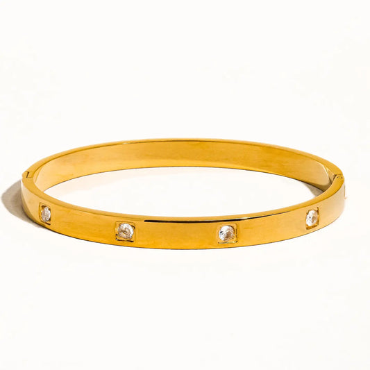 18K Non-Tarnish Classic Gold Bangle image 0