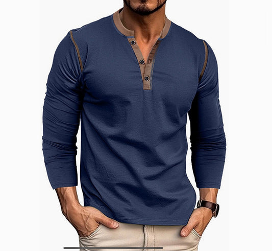 Men's Navy Quarter Button Up image 0