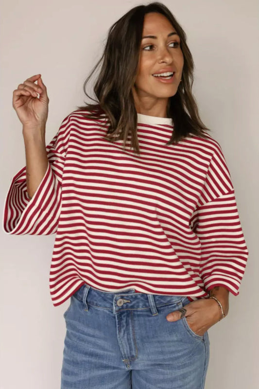 All Tied Up Striped Red Top